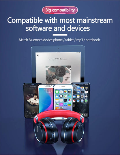 Auscultadores sem fios Bluetooth Over-Ear Lenovo HD200 – Headset gaming estéreo HiFi com cancelamento de ruído e microfone