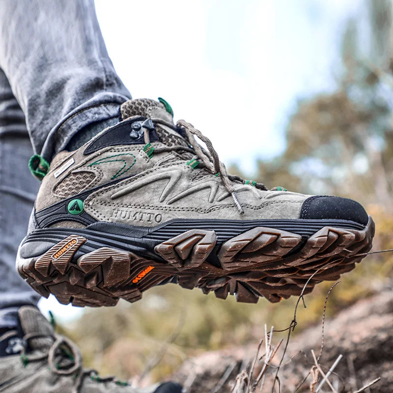HUMTTO Sneakers impermeabili da uomo Scarpe da trekking Stivali da trekking in pelle da donna Campeggio Caccia Stivaletti tattici da montagna da uomo