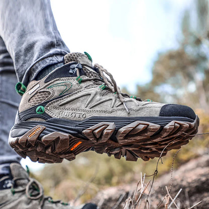 HUMTTO Sneakers impermeabili da uomo Scarpe da trekking Stivali da trekking in pelle da donna Campeggio Caccia Stivaletti tattici da montagna da uomo