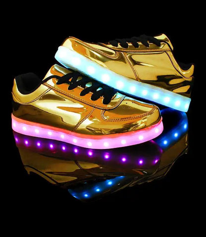 Men Shoes Glowing Light Led Women Spring Fashion Casual Sport Lamp Party Golden Silver Boots Luminous Dancing Flats Sneaker