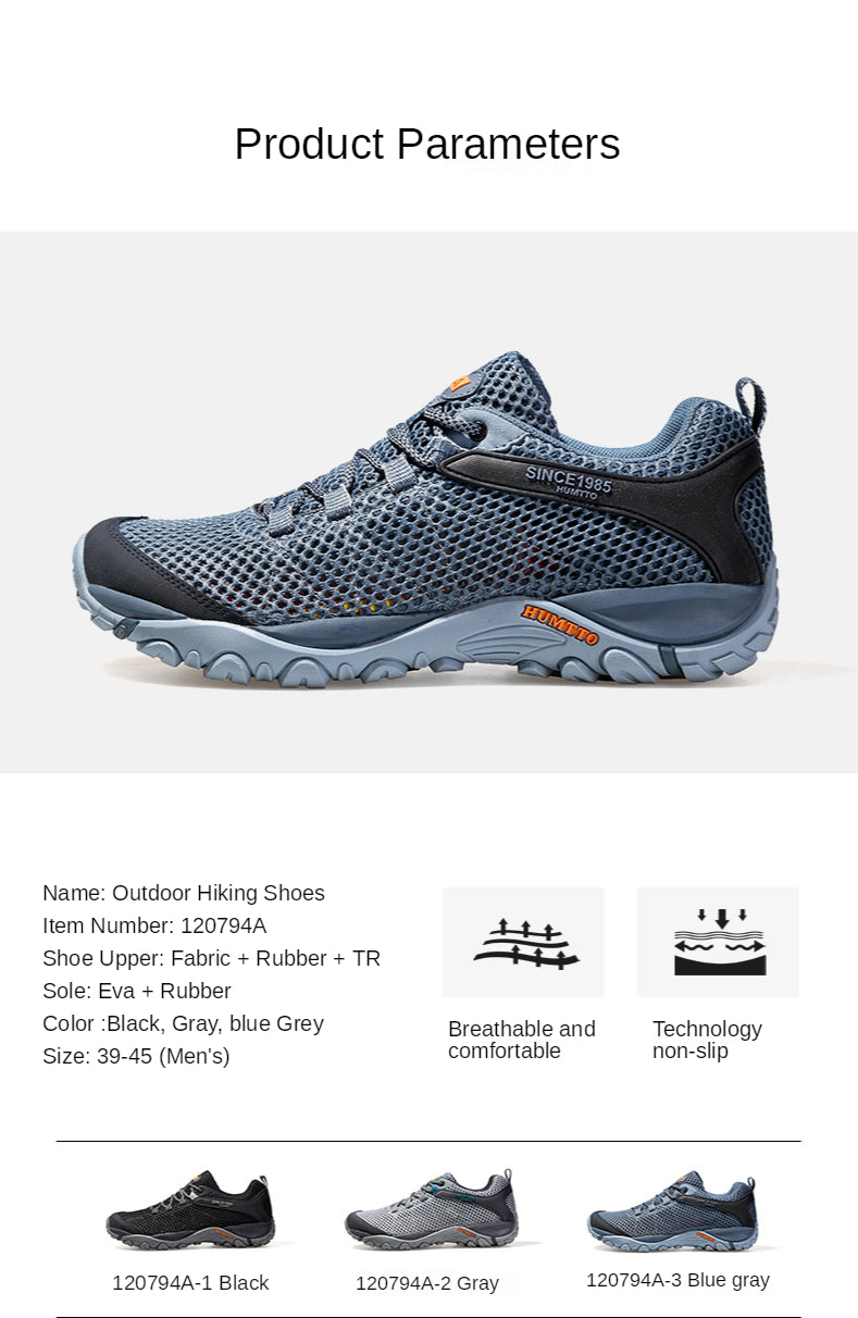 HUMTTO Nuove scarpe da trekking estive da uomo, scarpe sportive da trekking all'aperto traspiranti, scarpe da arrampicata, da caccia e da passeggio per uomo