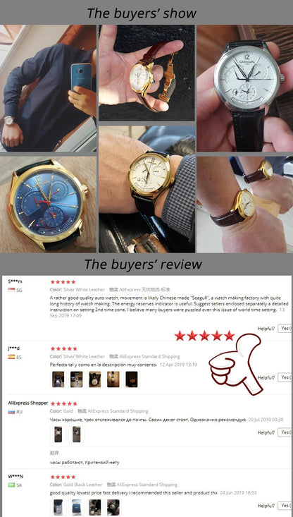 CARNIVAL New Dual Time Zone Watches for Men Automatic Multifunction Men Mechanical Wristwatches Sapphire Calendar Watch for Men