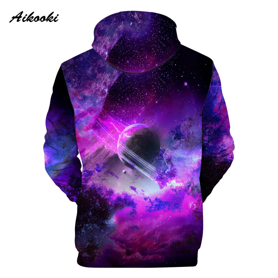 Classic Popular Purple Sky Male Space Galaxy 3D Print Hoodies Sweatshirts Men/Women Long Sleeve Sweatshirt Casual Pullovers