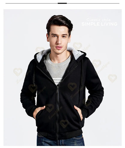 Winter Warm Fortnite Luminescent Hoodies Men Women Game Cosplay Sweatshirts Thick Fleece Zipper Couple Jacket & Coat