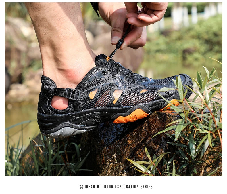 Ghete de drumeție marca HUMTTO pentru bărbați, adidași, sandale noi de trekking de vară, bărbați, respirabile, pentru plimbări în aer liber, alpinism, încălțăminte de apă pentru bărbați