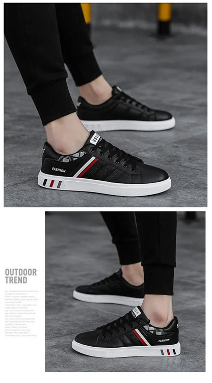 Casual herensneakers, skateboardschoenen, PU-platte schoenen, schoenen voor studenten, outdoorsneakers, straatschoenen, wandelschoenen met veters, grote maten 48