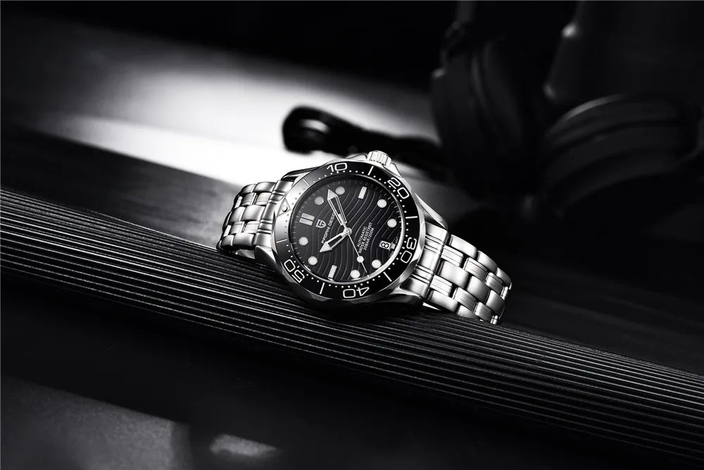 PAGANI DESIGN 2026 New V2 Waves 200M Relógio de mergulho automático masculino de luxo, cristal de safira, relógio de pulso masculino AR