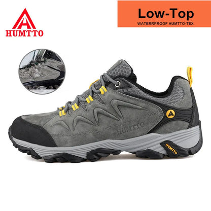 HUMTTO Sneakers impermeabili da uomo Scarpe da trekking Stivali da trekking in pelle da donna Campeggio Caccia Stivaletti tattici da montagna da uomo