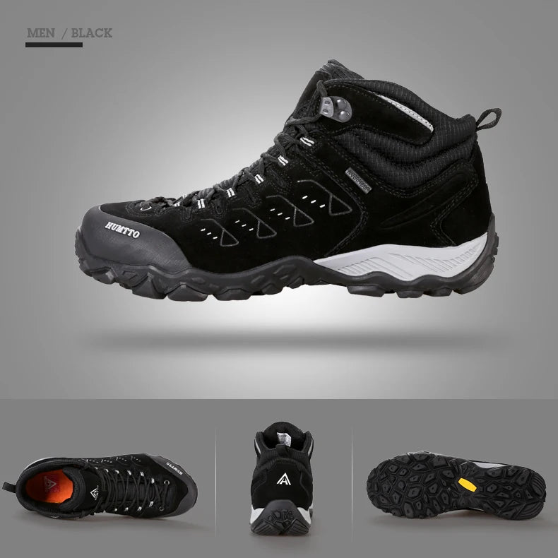 HUMTTO Nuove scarpe da trekking da uomo, sneakers impermeabili da outdoor per uomo, in pelle, da passeggio, arrampicata, trekking, sportive, stivali da uomo e da donna