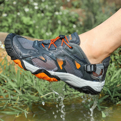 Ghete de drumeție marca HUMTTO pentru bărbați, adidași, sandale noi de trekking de vară, bărbați, respirabile, pentru plimbări în aer liber, alpinism, încălțăminte de apă pentru bărbați