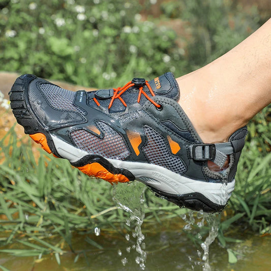HUMTTO Brand Hiking Boots for Men, Sneakers, New Summer Trekking Sandals, Male Breathable Outdoor Walking Climbing Water Shoes