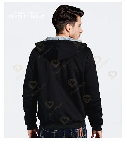 Winter Warm Fortnite Luminescent Hoodies Men Women Game Cosplay Sweatshirts Thick Fleece Zipper Couple Jacket & Coat