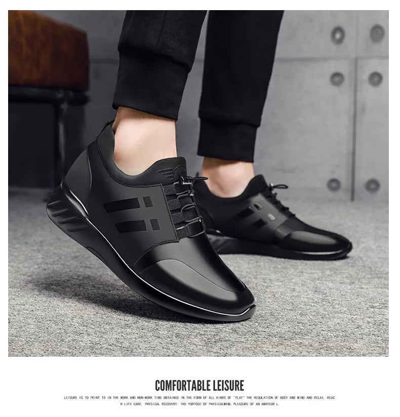 oein 2022 Men's Sneakers Quality 6CM Increasing British Shoes New Breathable Summer Casual Sneakers Big Size Office Shoes Men