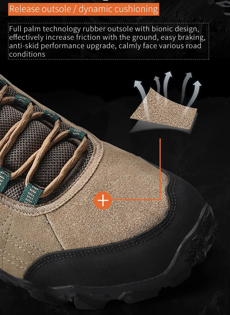 HUMTTO Outdoor Hiking Trekking Mountain Sports Shoes for Men, Camping, Hunting, Walking, Breathable Cushioned Non-Slip Sneakers