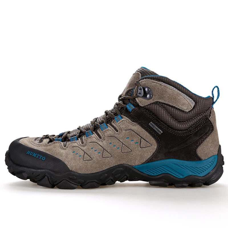 HUMTTO Nuove scarpe da trekking da uomo, sneakers impermeabili da outdoor per uomo, in pelle, da passeggio, arrampicata, trekking, sportive, stivali da uomo e da donna