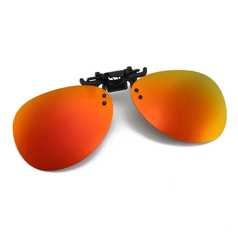 Clip On Flip Up Glasses Polarized Photochromic Sunglasses Lens Anti Glare UV400 Goggles Night Vision Yellow Driving Eyepiece