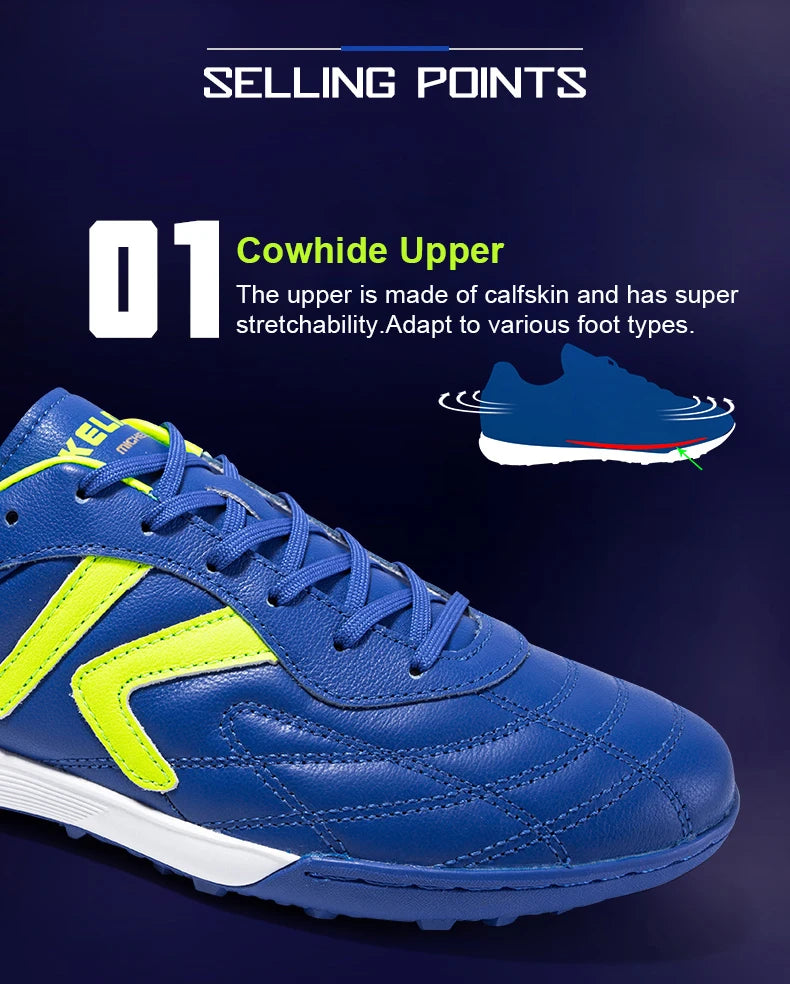 KELME nogometni čevlji TF nogometni čevlji iz telečje kože s špicami profesionalni futsal originalni nogometni trening čevlji ZX80011017