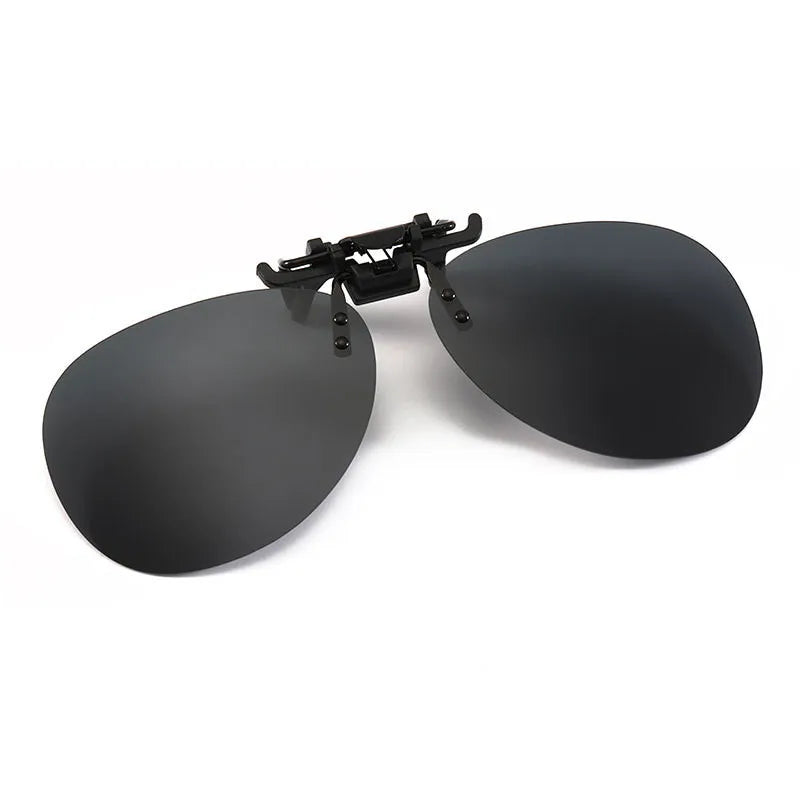 Clip On Flip Up Glasses Polarized Photochromic Sunglasses Lens Anti Glare UV400 Goggles Night Vision Yellow Driving Eyepiece