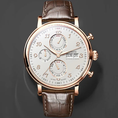 Luxury Brand Switzerland LOBINNI Perpetual Calendar Automatic Mechanical Men's Watches Sapphire Multi-function Clock L13019-8