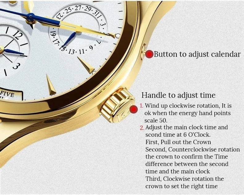 CARNIVAL New Dual Time Zone Watches for Men Automatic Multifunction Men Mechanical Wristwatches Sapphire Calendar Watch for Men