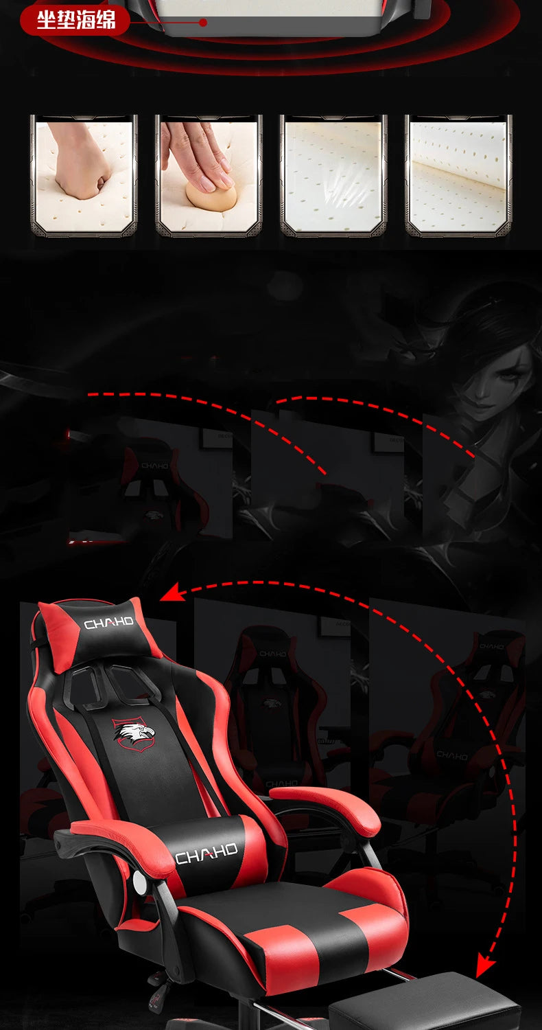 Joylive WCG High-quality Leather Computer Gaming Chair Cafe Racing Chair for Office and Game Room