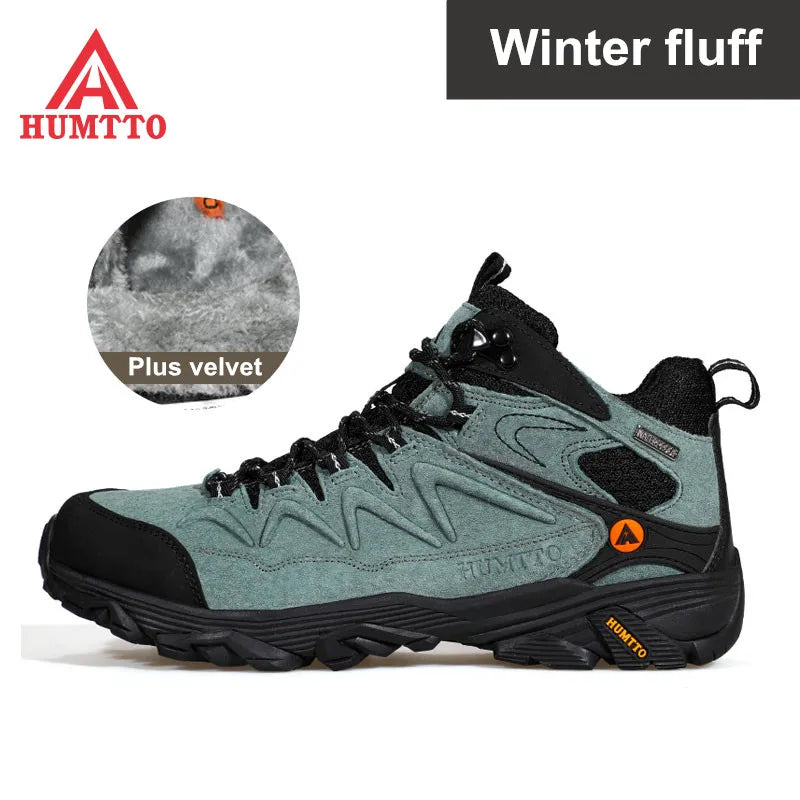 HUMTTO Sneakers impermeabili da uomo Scarpe da trekking Stivali da trekking in pelle da donna Campeggio Caccia Stivaletti tattici da montagna da uomo