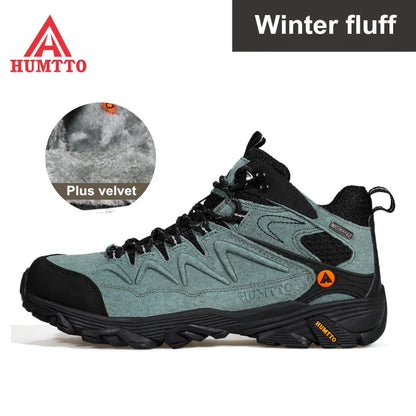HUMTTO Sneakers impermeabili da uomo Scarpe da trekking Stivali da trekking in pelle da donna Campeggio Caccia Stivaletti tattici da montagna da uomo