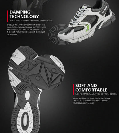 BONA New Designer Action Leather Mesh Men Running Shoes Sneakers Trainers Lightweight Anti-skid Outdoor Walking Shoes for Men