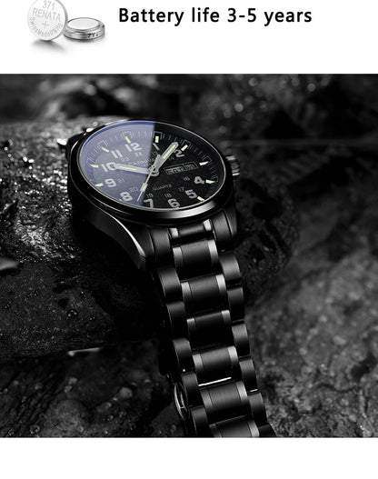 CARNIVAL Luxury Brand Watch Men Quartz Watches Luminous Hands Waterproof Solid Stainess Steel Men's Clock Relogio Masculino 8638