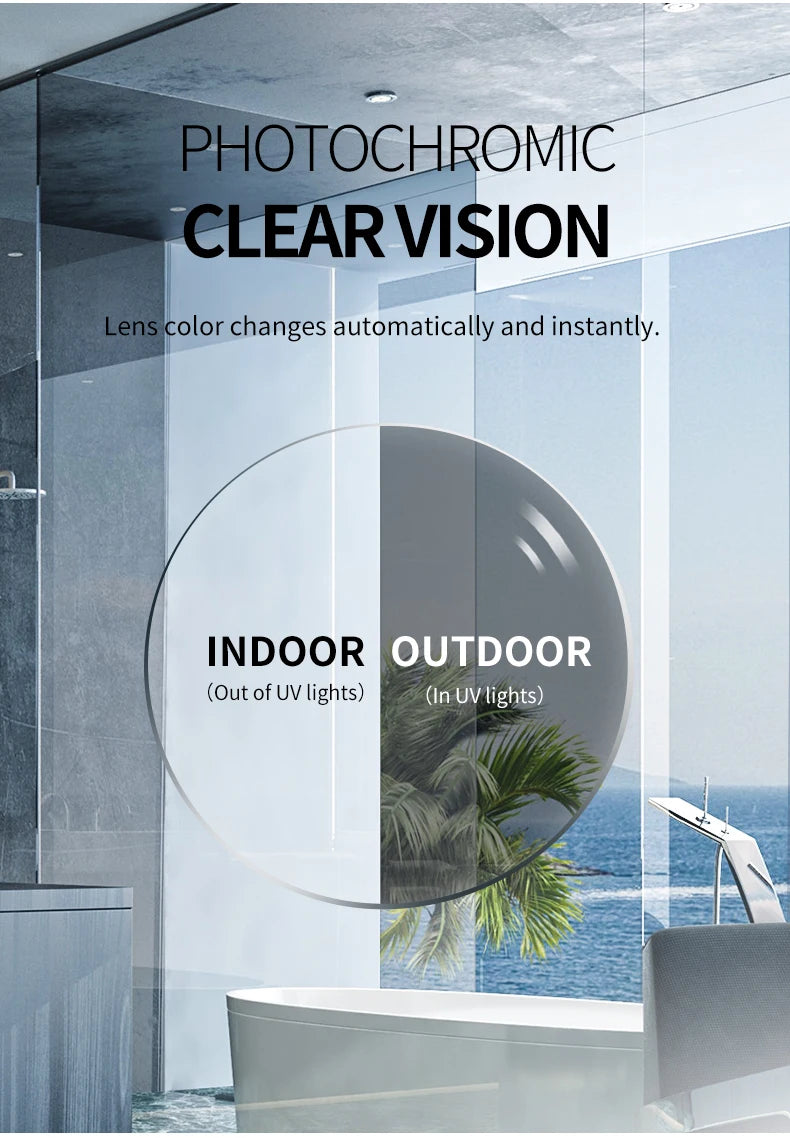 Women Photochromic Glasses Blue Light Blocking Lenses Men Prescription Reading Myopia Eyewear Anti Fatigue PC Eyeglasses Frame