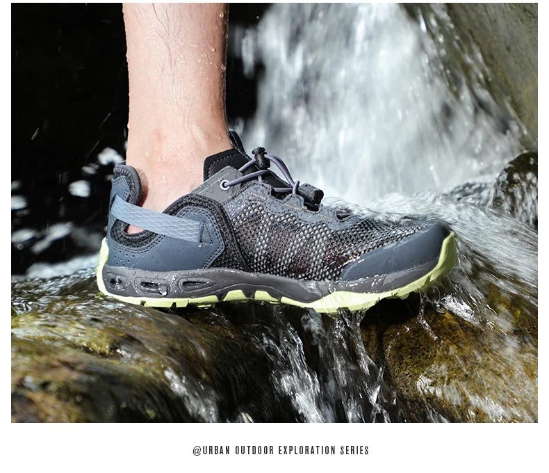 Ghete de drumeție marca HUMTTO pentru bărbați, adidași, sandale noi de trekking de vară, bărbați, respirabile, pentru plimbări în aer liber, alpinism, încălțăminte de apă pentru bărbați