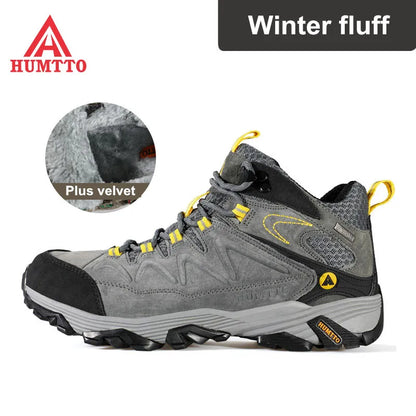 HUMTTO Sneakers impermeabili da uomo Scarpe da trekking Stivali da trekking in pelle da donna Campeggio Caccia Stivaletti tattici da montagna da uomo