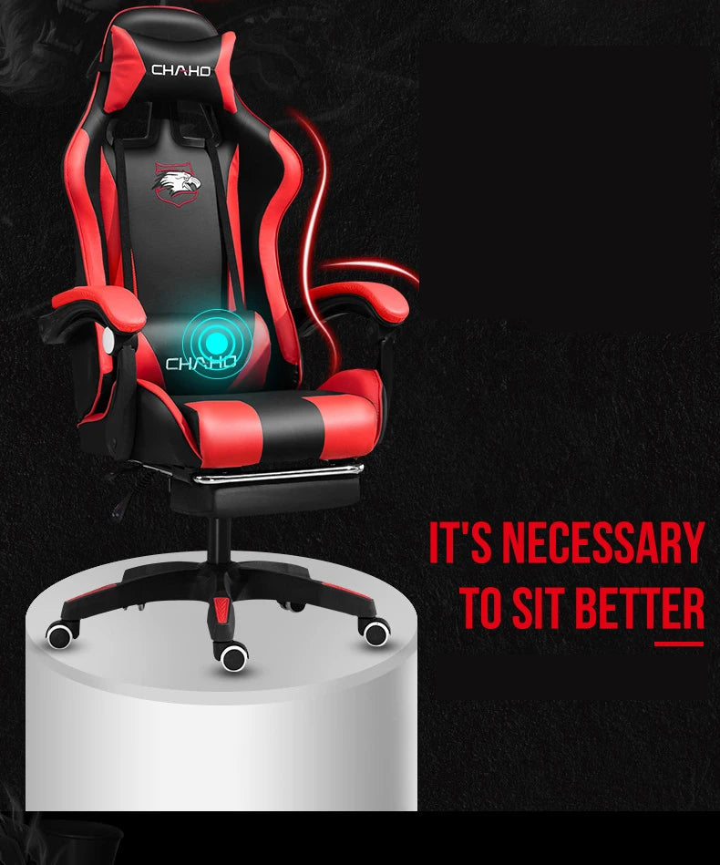 Joylive WCG High-quality Leather Computer Gaming Chair Cafe Racing Chair for Office and Game Room