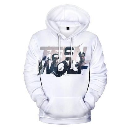 Nowe bluzy z kapturem z nadrukiem 3D inspirowane serialem TV TEEN WOLF – dla mężczyzn, kobiet i dzieci, moda Harajuku, jesienne streetwearowe pulowery hip-hop