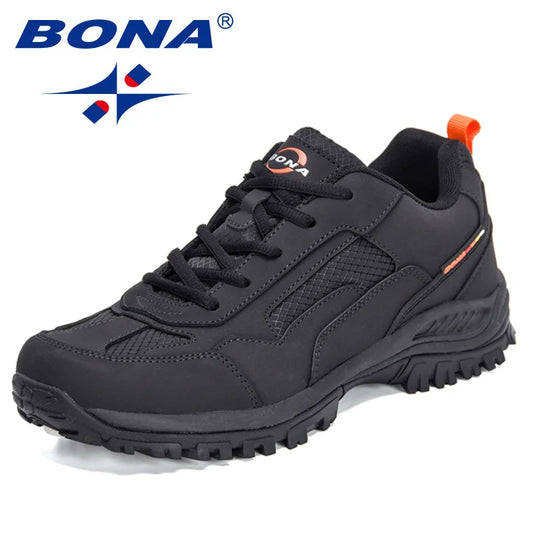 BONA New Designer Non-slip Wear-resistant Breathable Hiking Shoes for Men, Outdoor High-quality Jogging Walking Shoes Masculine