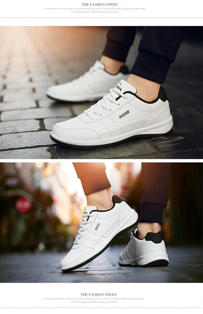 Pantofi din piele pentru bărbați, adidași, pantofi casual la modă, pantofi italieni respirabili pentru timp liber, adidași pentru bărbați, încălțăminte antiderapantă, pantofi vulcanizați pentru bărbați