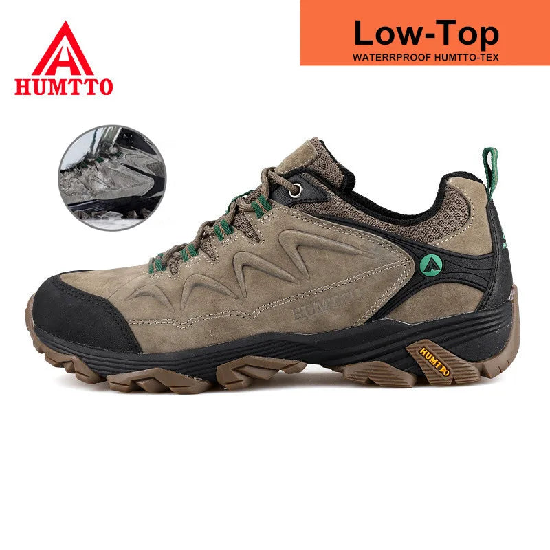 HUMTTO Sneakers impermeabili da uomo Scarpe da trekking Stivali da trekking in pelle da donna Campeggio Caccia Stivaletti tattici da montagna da uomo