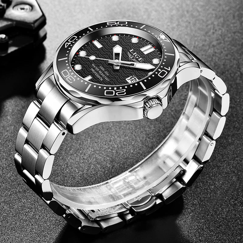 2025 LIGE New Waterproof Watch Men Top Brand Luxury Stainless Steel Men Watch Fashion Casual Sport Men Quartz Date Wristwatches