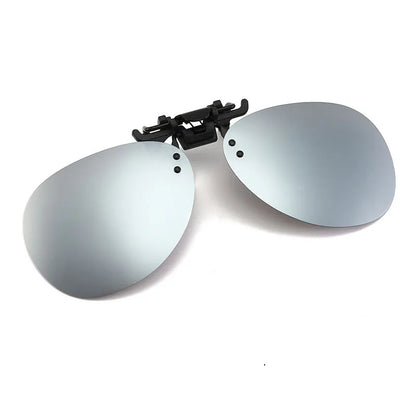 Clip On Flip Up Glasses Polarized Photochromic Sunglasses Lens Anti Glare UV400 Goggles Night Vision Yellow Driving Eyepiece