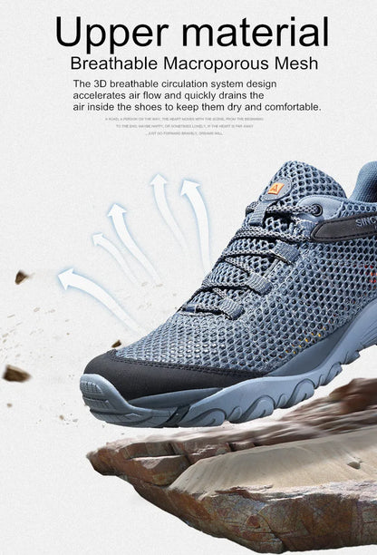 HUMTTO Nuove scarpe da trekking estive da uomo, scarpe sportive da trekking all'aperto traspiranti, scarpe da arrampicata, da caccia e da passeggio per uomo