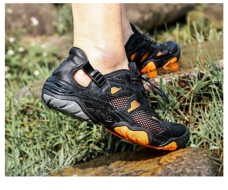 Ghete de drumeție marca HUMTTO pentru bărbați, adidași, sandale noi de trekking de vară, bărbați, respirabile, pentru plimbări în aer liber, alpinism, încălțăminte de apă pentru bărbați