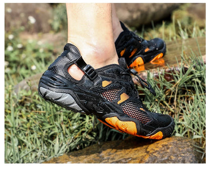 Ghete de drumeție marca HUMTTO pentru bărbați, adidași, sandale noi de trekking de vară, bărbați, respirabile, pentru plimbări în aer liber, alpinism, încălțăminte de apă pentru bărbați