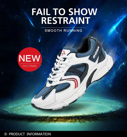 BONA New Designer Action Leather Mesh Men Running Shoes Sneakers Trainers Lightweight Anti-skid Outdoor Walking Shoes for Men