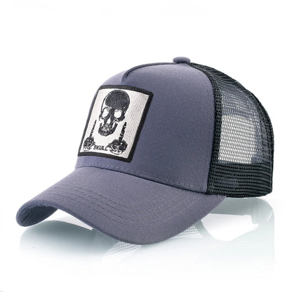 Men's Baseball Cap With Embroidery Skull Patch Snapback Hip Hop Trucker Cap Women Four Season Outdoor Breathable Visor Bone Hats