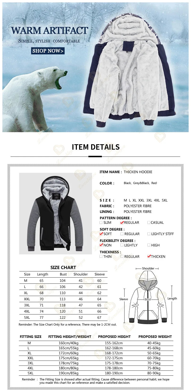Winter Warm Fortnite Luminescent Hoodies Men Women Game Cosplay Sweatshirts Thick Fleece Zipper Couple Jacket & Coat