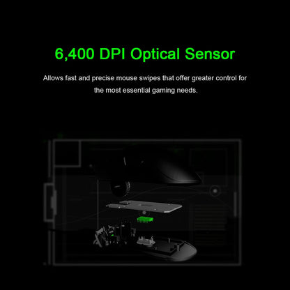 Ratón gaming con cable Razer DeathAdder Essential original, sensor óptico de 6400DPI, 5 botones independientes, para portátil y PC gamer