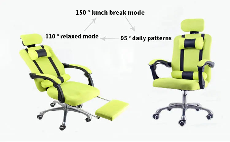 Computer Chair Home Office Chair Mesh Footrest Chair Can Lie Lunch Break Chair Can Be Rotated Lifting Headrest BR-10