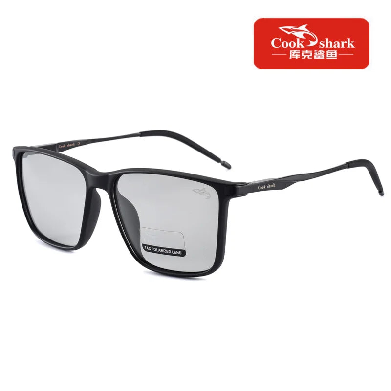 Cook Shark polarized sunglasses men's sunglasses women's UV protection driving special color-changing glasses trend personality