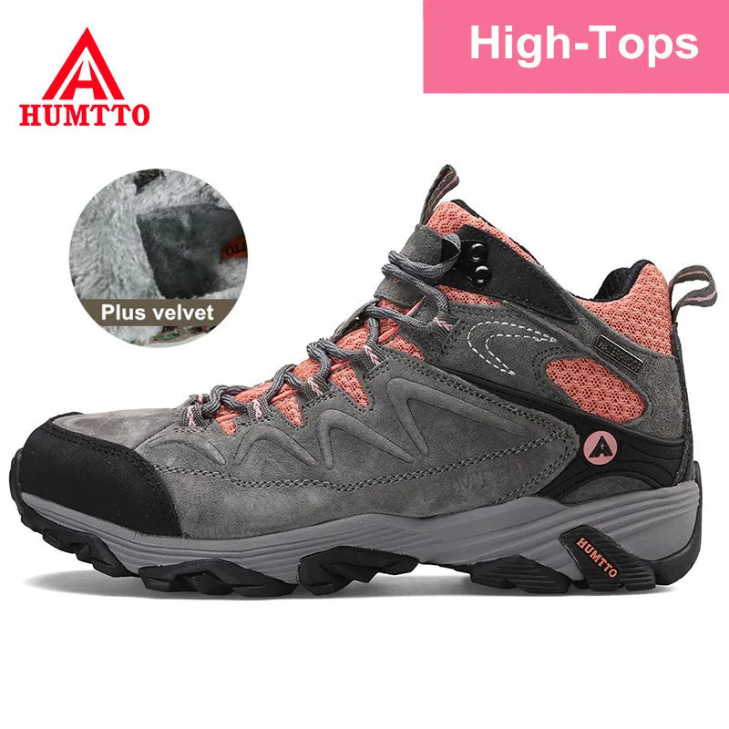 HUMTTO Sneakers impermeabili da uomo Scarpe da trekking Stivali da trekking in pelle da donna Campeggio Caccia Stivaletti tattici da montagna da uomo