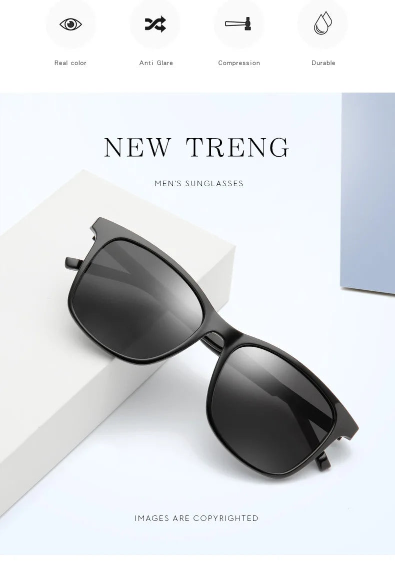 Anti-glare Short-sight Lens Square Polarized Men Sunglasses TR90 Driver Diopter Sun Glasses For Women 0 -0.5 -0.75 To -6.0